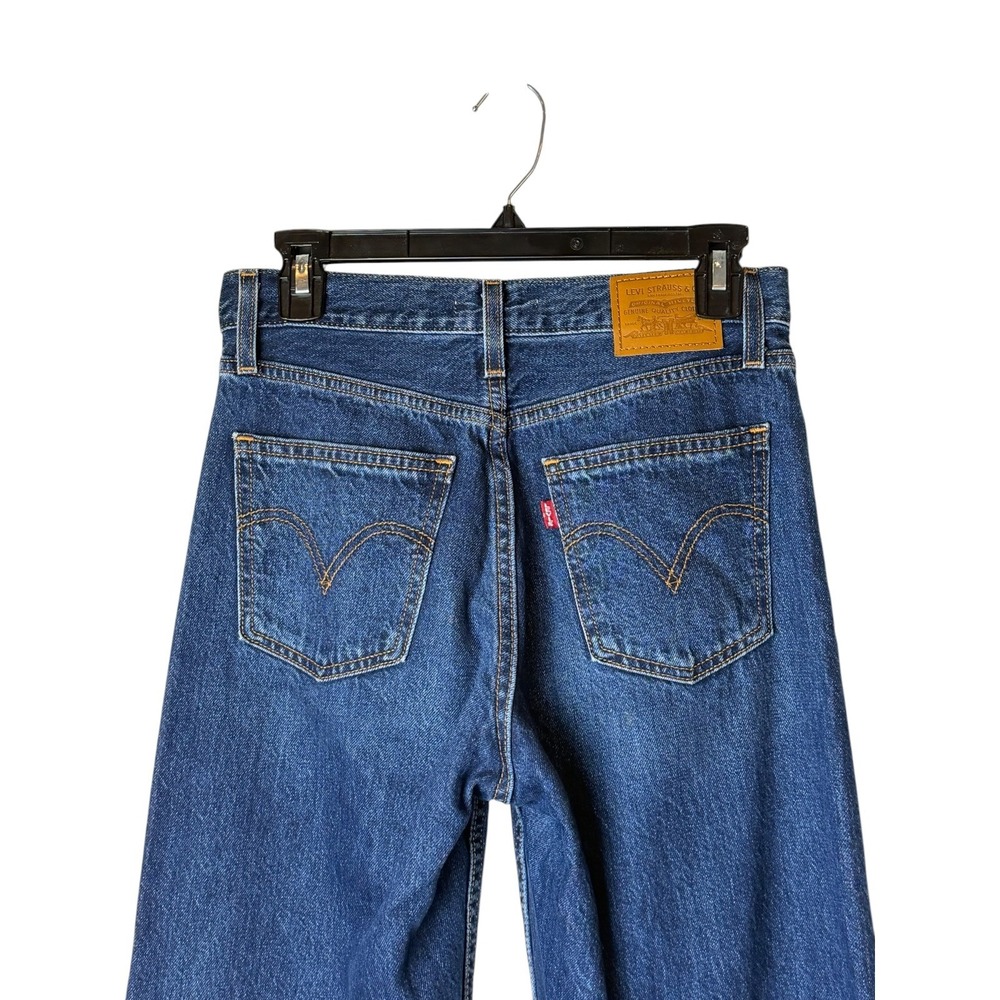 Levi's Dad Jeans Women 26 Blue Premium High Rise Straight Leg Denim Y2K Relaxed - Picture 5 of 12